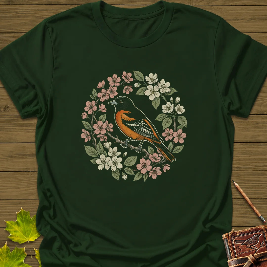 Baltimore Bloom T-Shirt in Forest Green