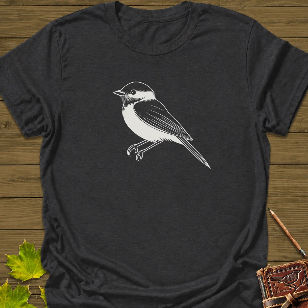 Chickadee Chic T-Shirt in Dark Heather