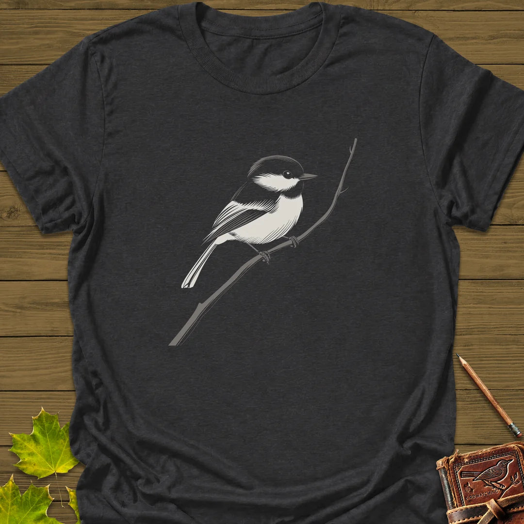 Black-Capped Chickadee T-Shirt in Dark Heather
