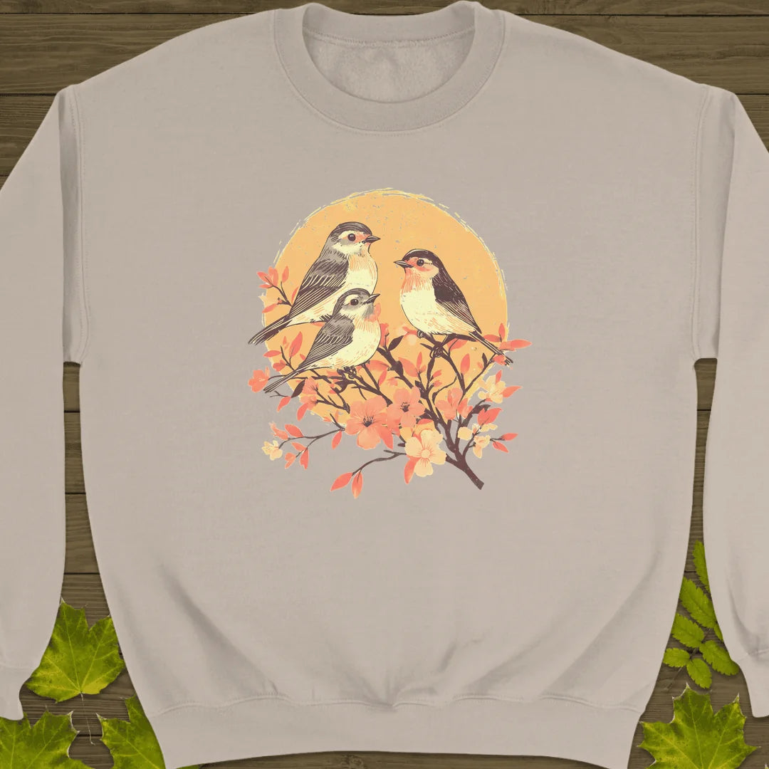Birds and Blossoms Sweatshirt in Sand