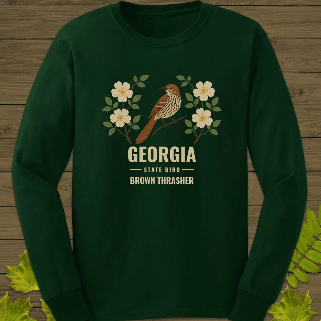 Georgia State Bird Long Sleeve in Forest Green