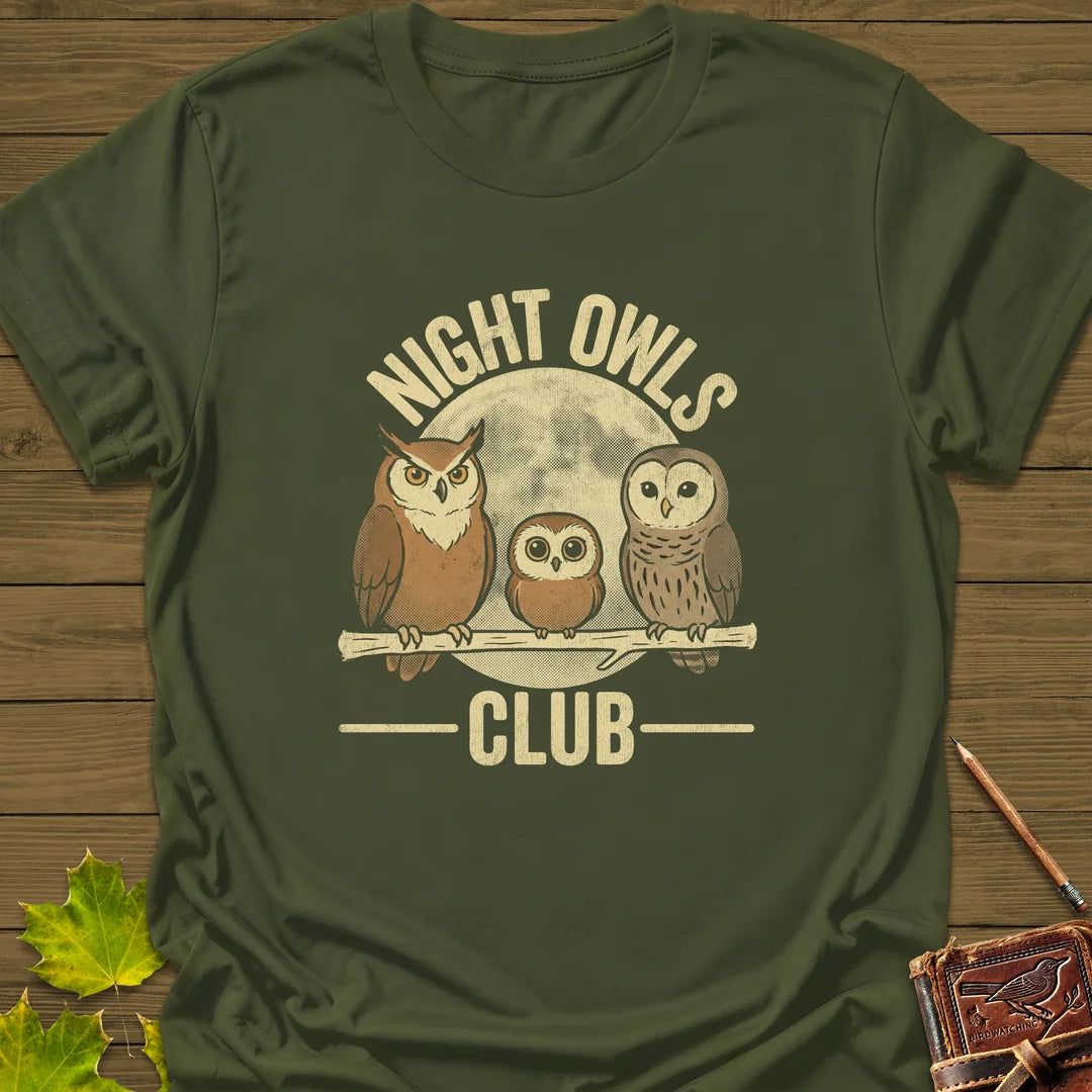 Night Owls Club T-Shirt in Military Green
