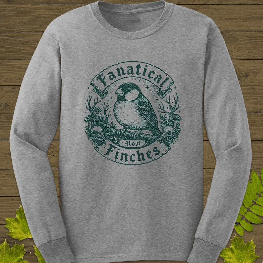 Fanatical About Finches Long Sleeve in Sport Grey