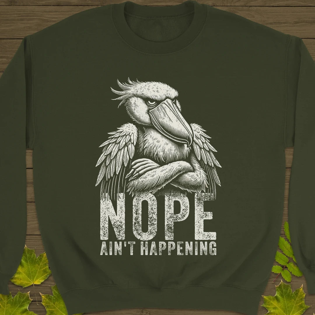 Nope Stork Sweatshirt Military Green