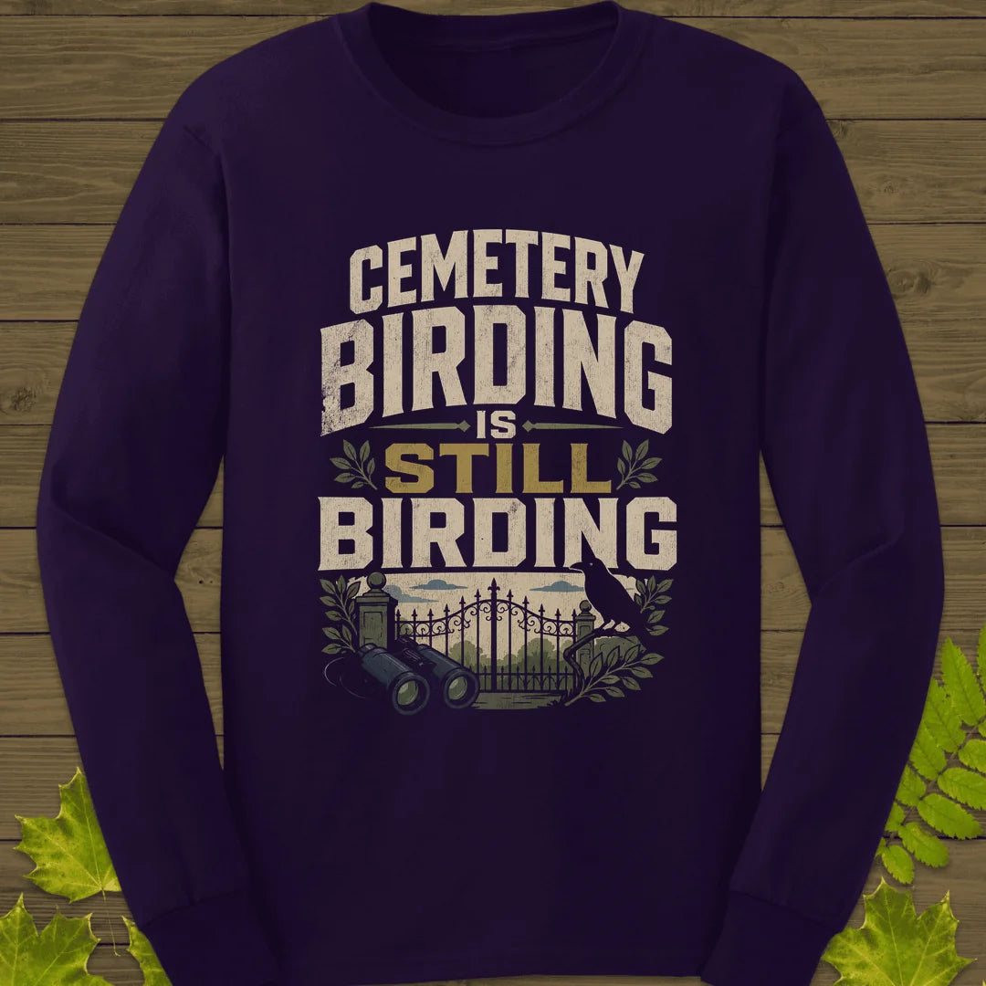 Cemetery Birding Club Long Sleeve in Purple