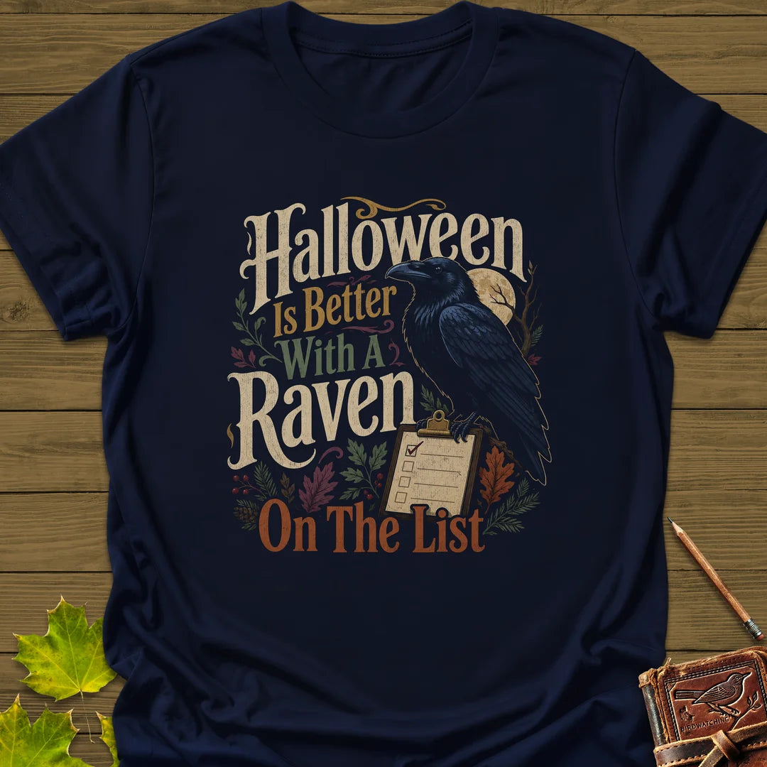 Raven On The List T-Shirt in Navy
