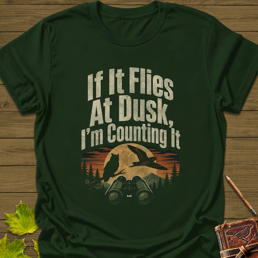 Dusk Flight Count T-Shirt in Forest Green