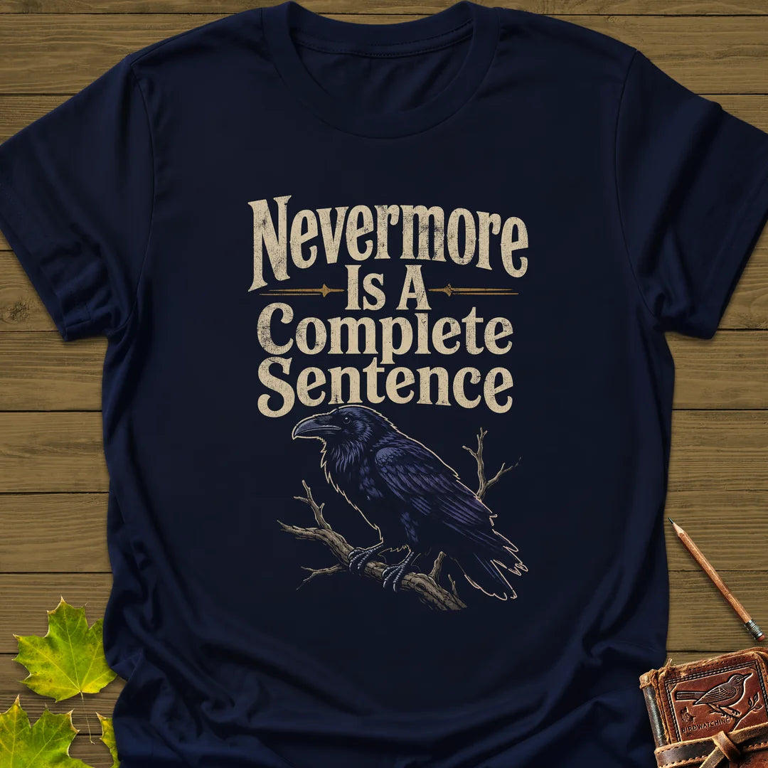Nevermore Complete Sentence T-Shirt in Navy