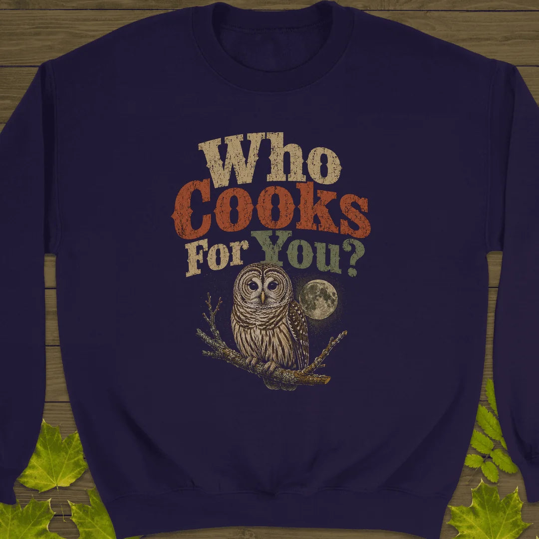 Who Cooks For You Sweatshirt in Purple