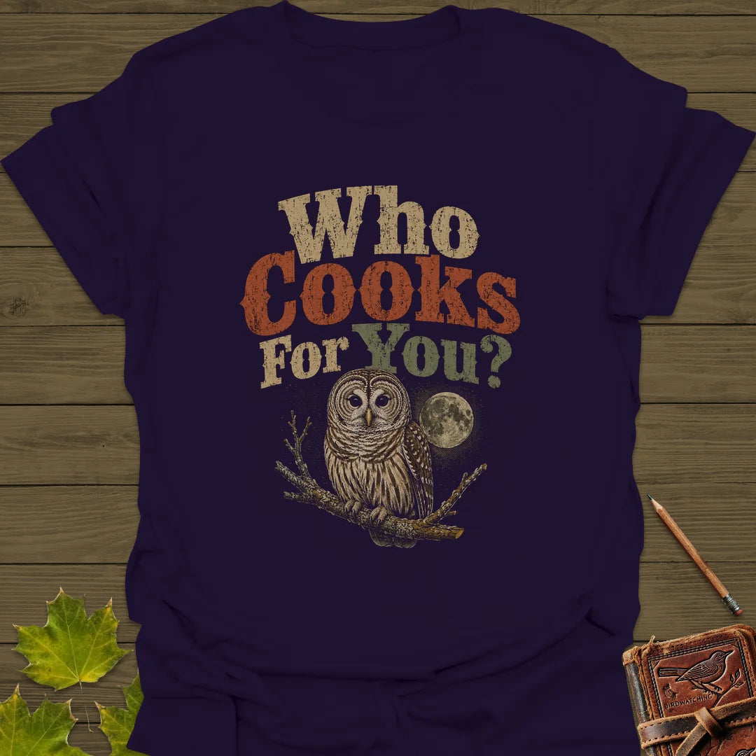Who Cooks For You T-Shirt in Purple
