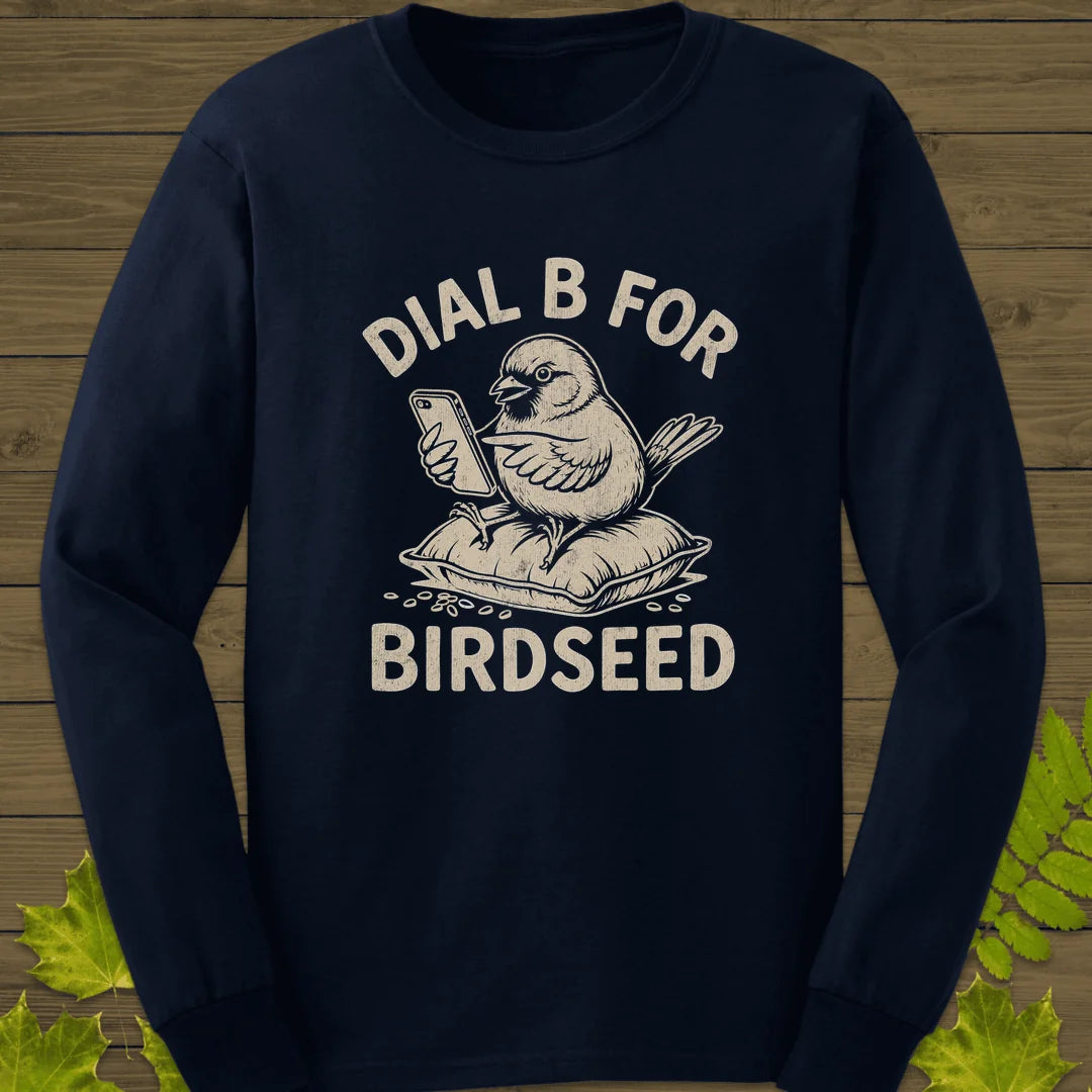 Dial B For Birdseed Long Sleeve in Navy