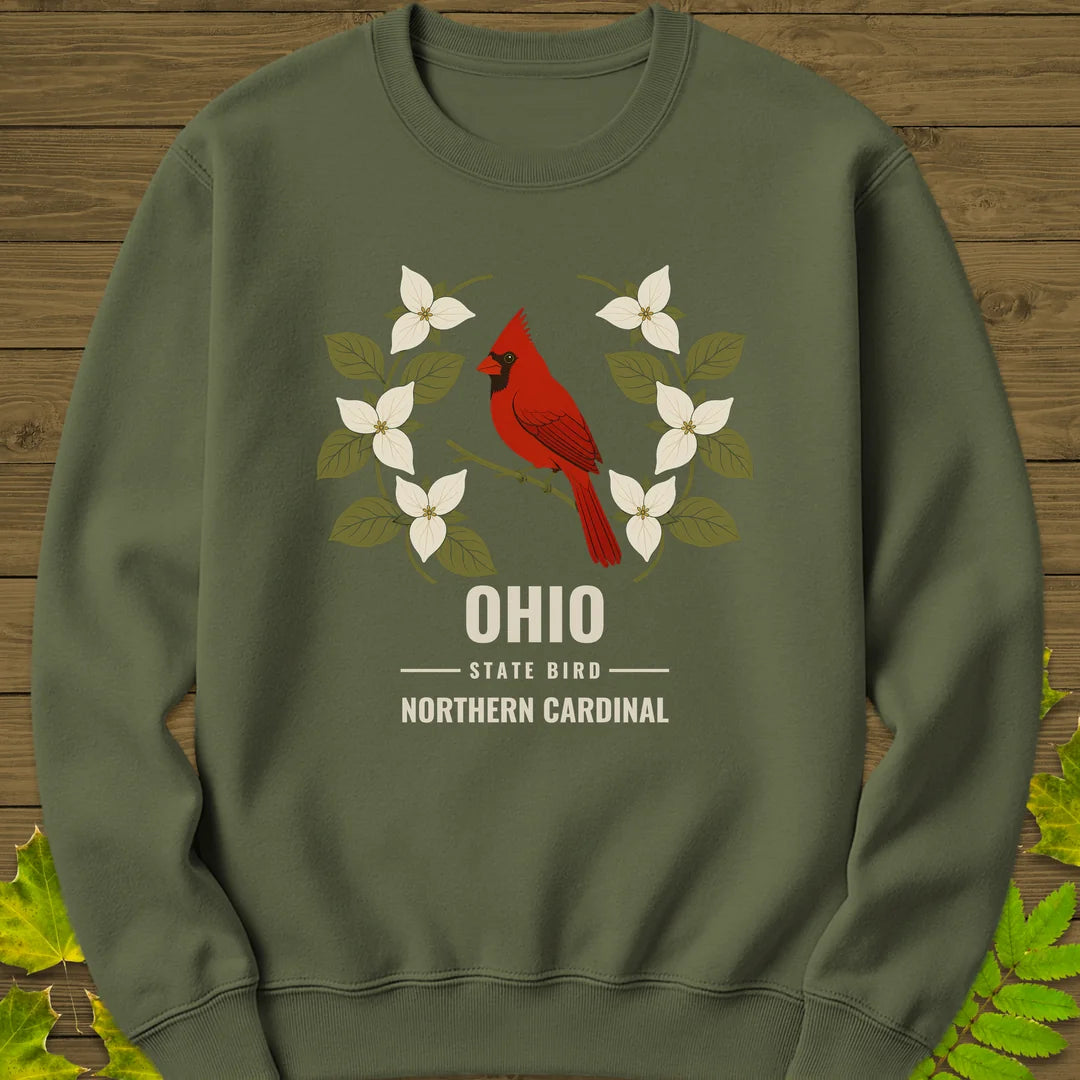 Ohio State Bird Sweatshirt in Military Green