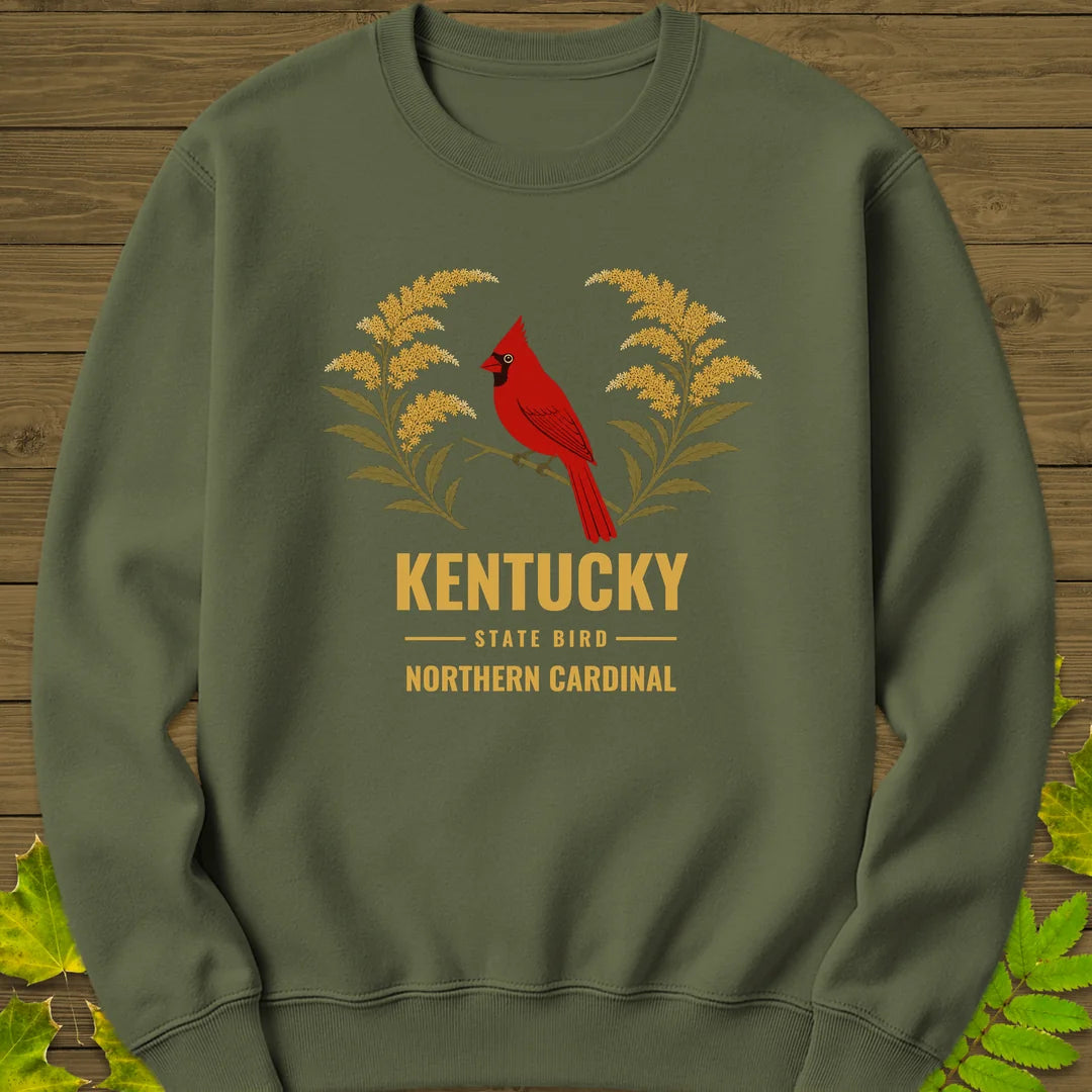 Kentucky State Bird Sweatshirt in Military Green