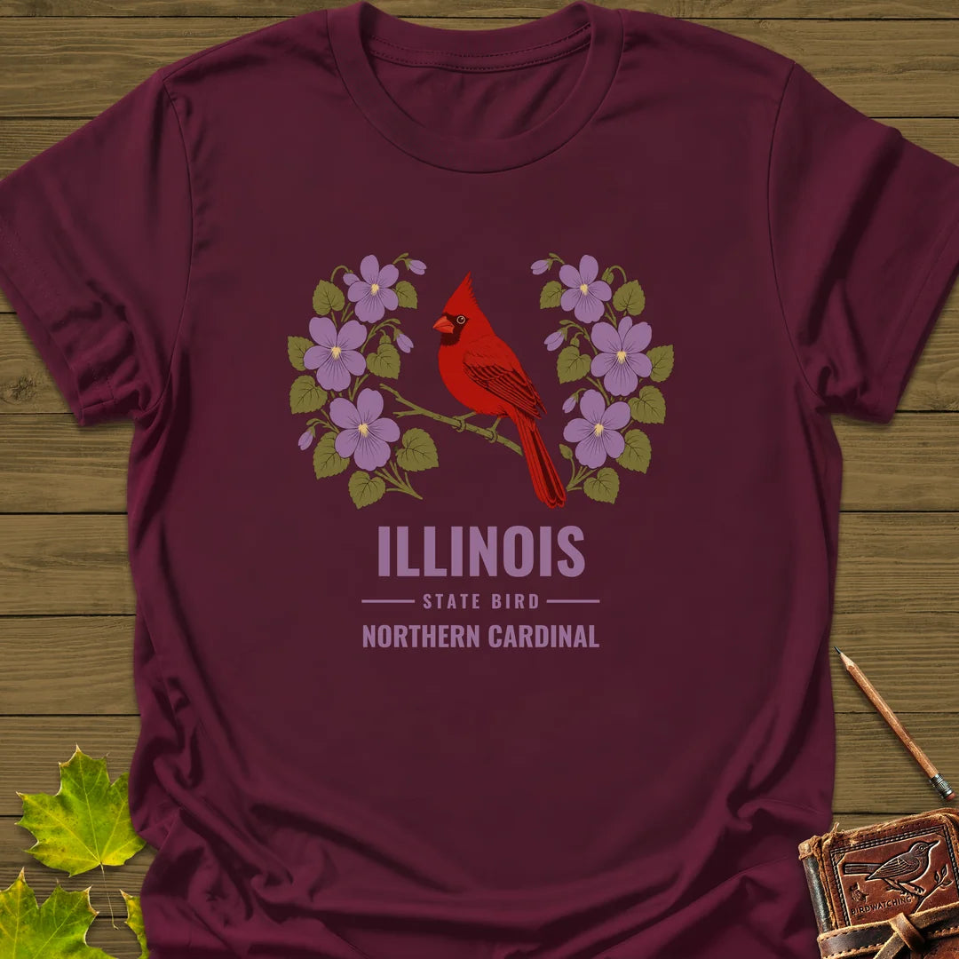 Illinois State Bird T-Shirt in Maroon