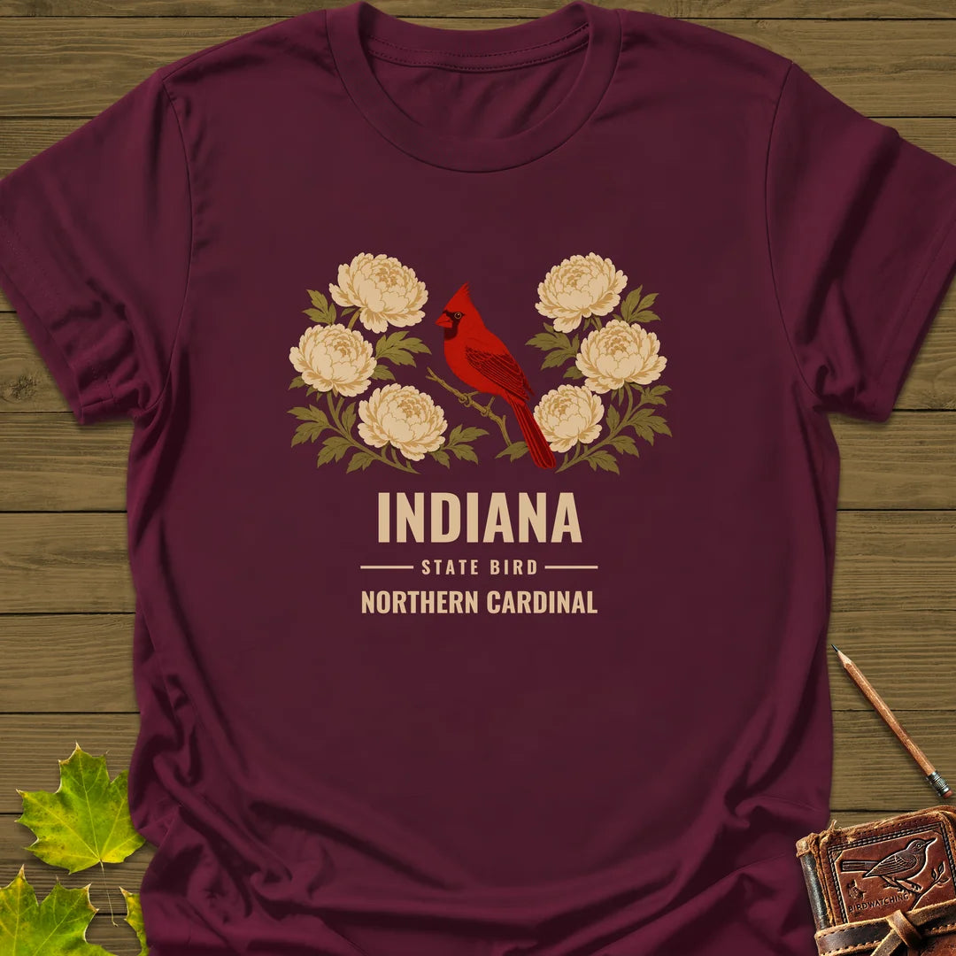 Indiana State Bird T-Shirt in Maroon