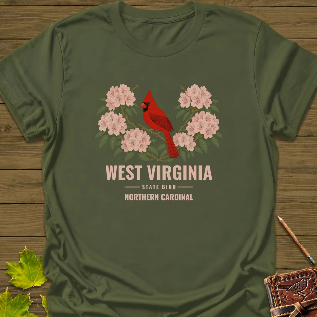 West Virginia State Bird T-Shirt in Military Green