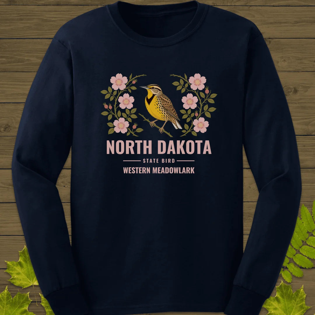 North Dakota State Bird Long Sleeve in Navy