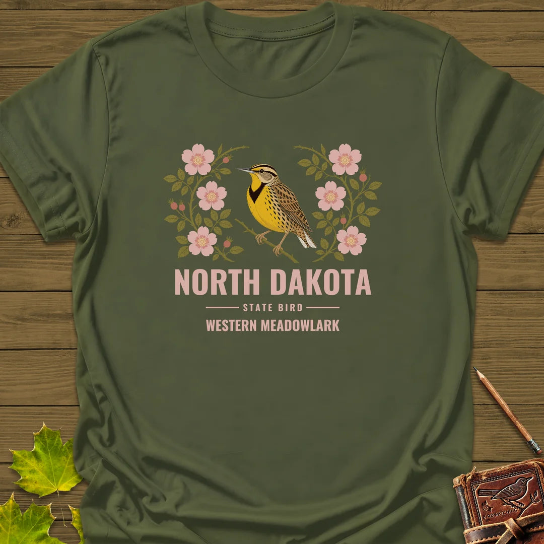 North Dakota State Bird T-Shirt in Military Green
