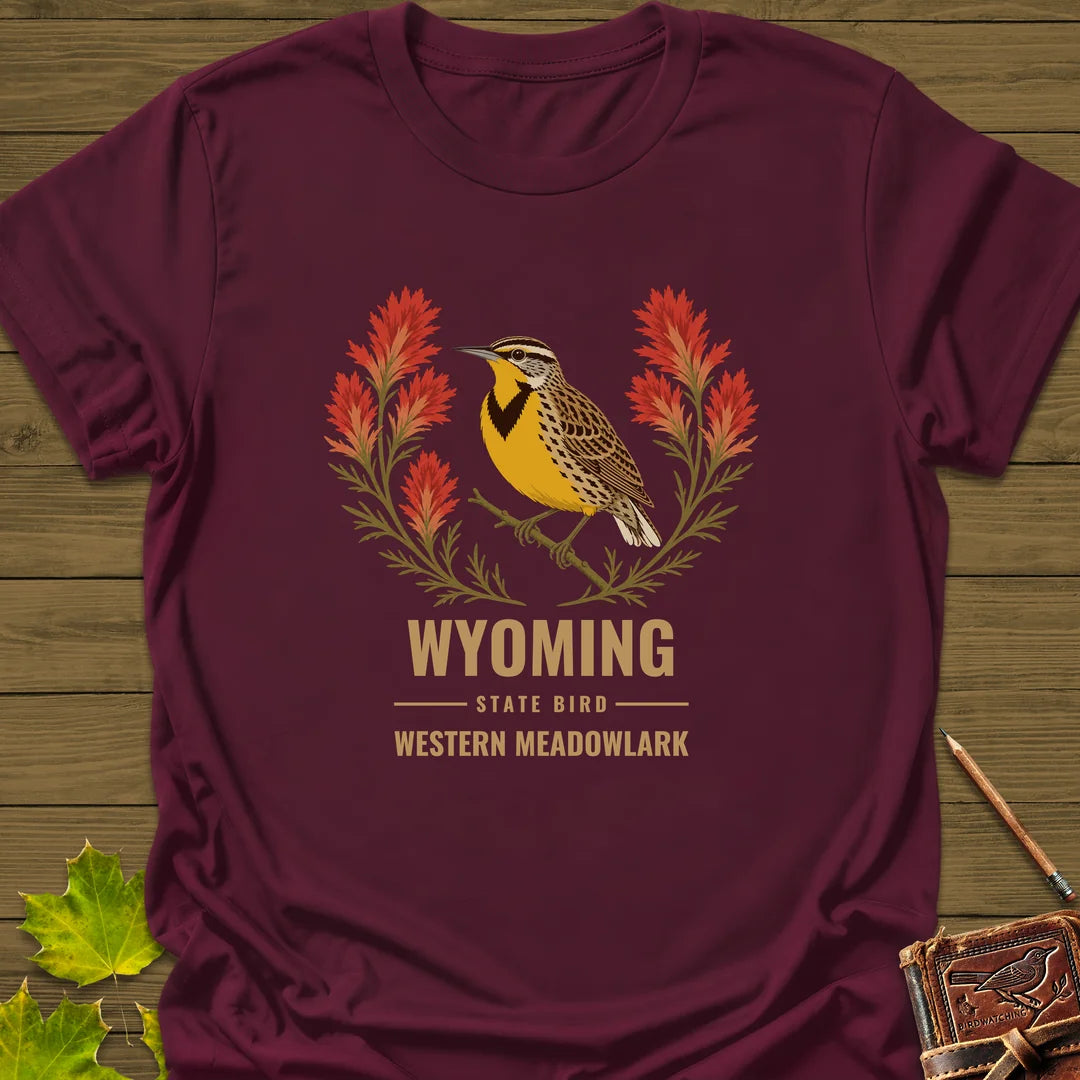 Wyoming State Bird T-Shirt in Maroon