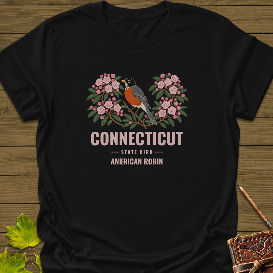 Connecticut State Bird T-Shirt in Black
