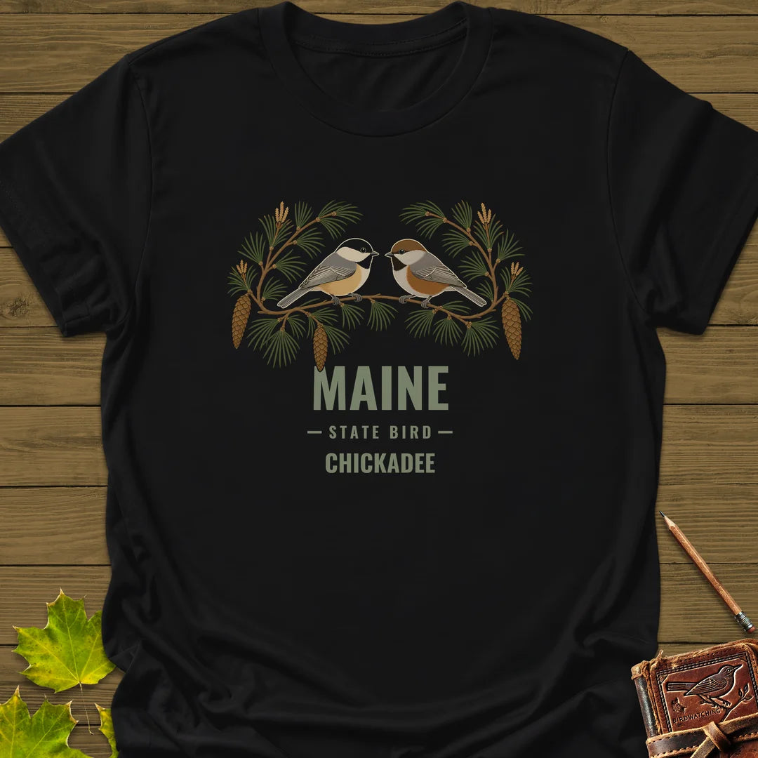 Maine State Bird T-Shirt in Black