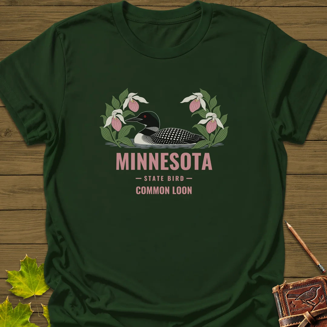 Minnesota State Bird T-Shirt in Forest Green