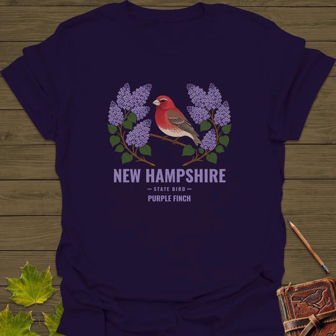 New Hampshire State Bird T-Shirt in Purple