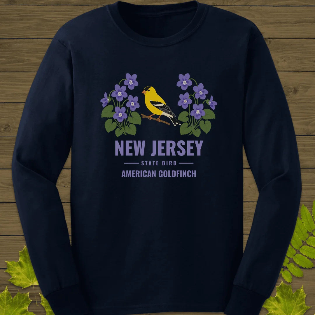 New Jersey State Bird Long Sleeve in Navy