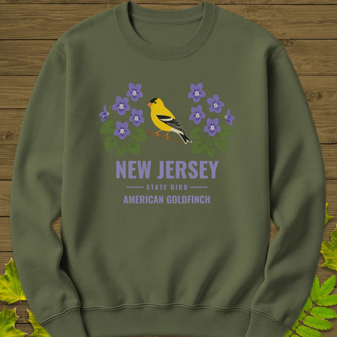 New Jersey State Bird Sweatshirt in Military Green