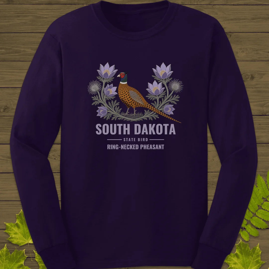 South Dakota State Bird Long Sleeve in Purple