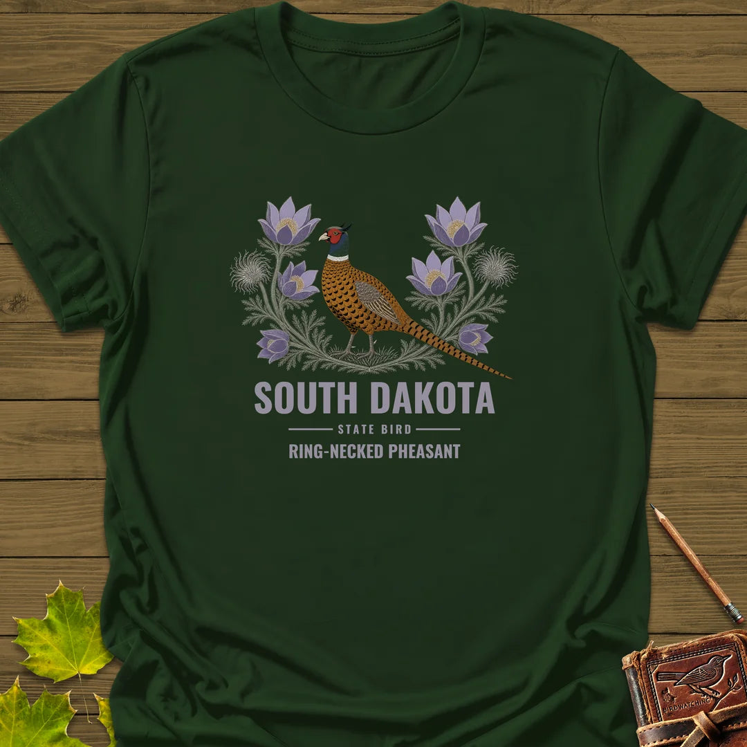 South Dakota State Bird T-Shirt in Forest Green