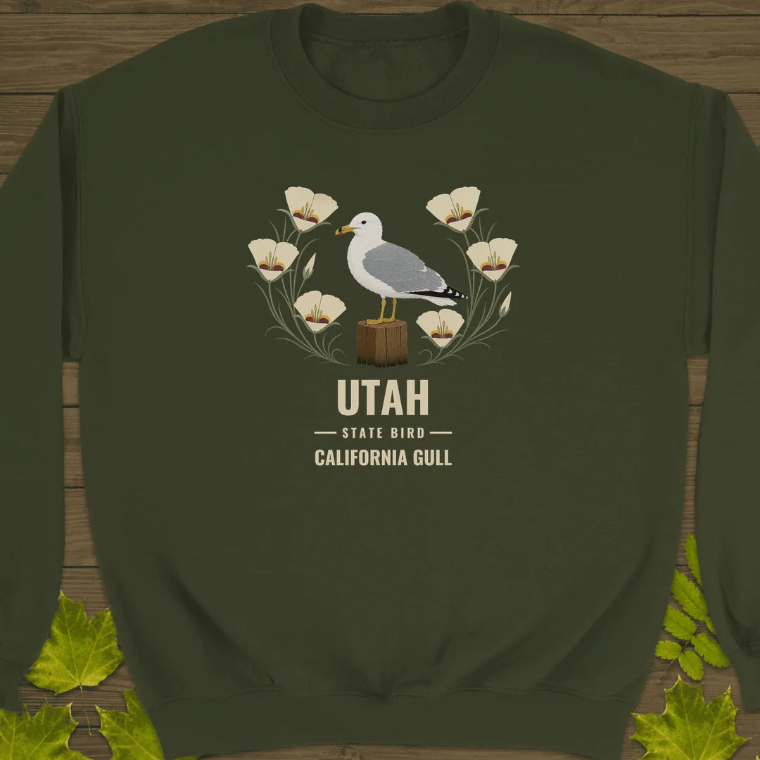 Utah State Bird Sweatshirt in Military Green