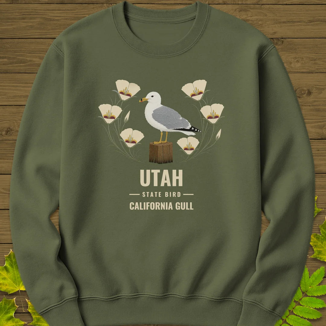 Utah State Bird Sweatshirt in Military Green