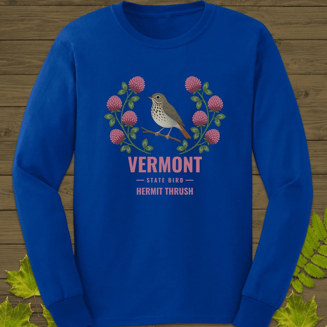 Vermont State Bird Long Sleeve in Royal