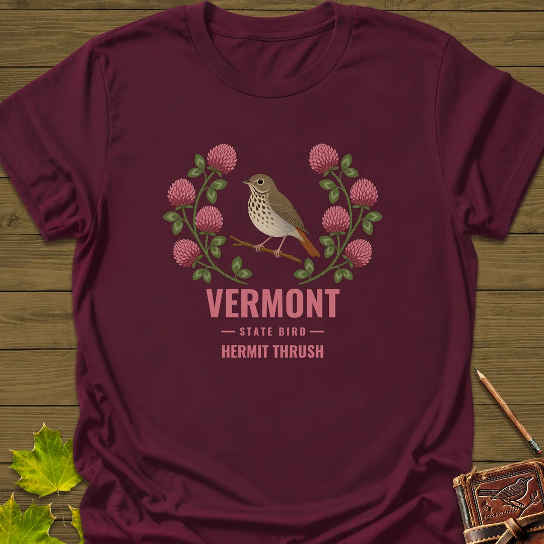 Vermont State Bird T-Shirt in Maroon