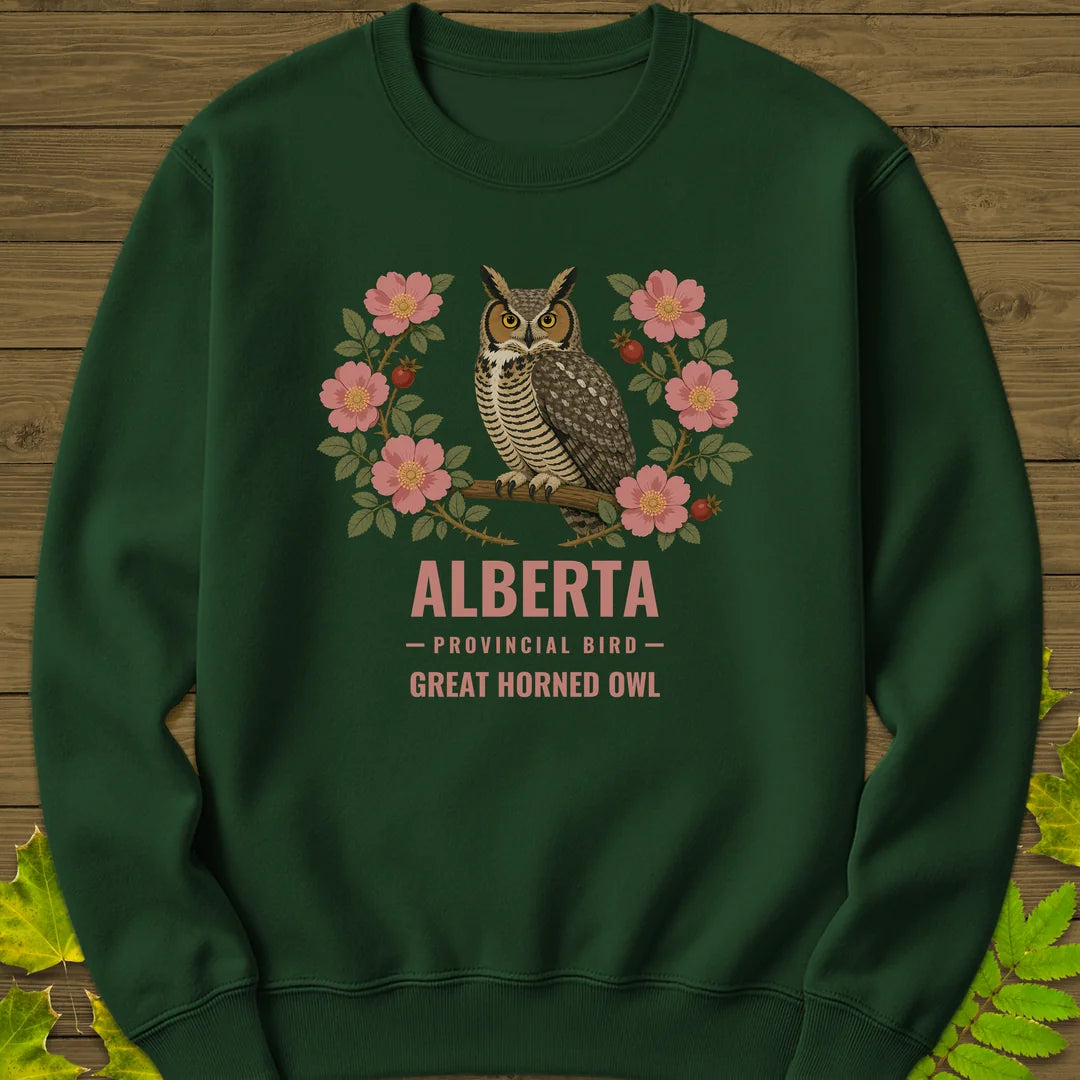 Alberta Provincial Bird Sweatshirt in Forest Green