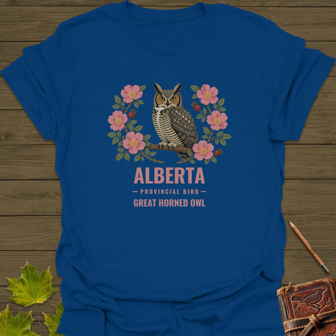 Alberta Provincial Owl T-Shirt in Royal