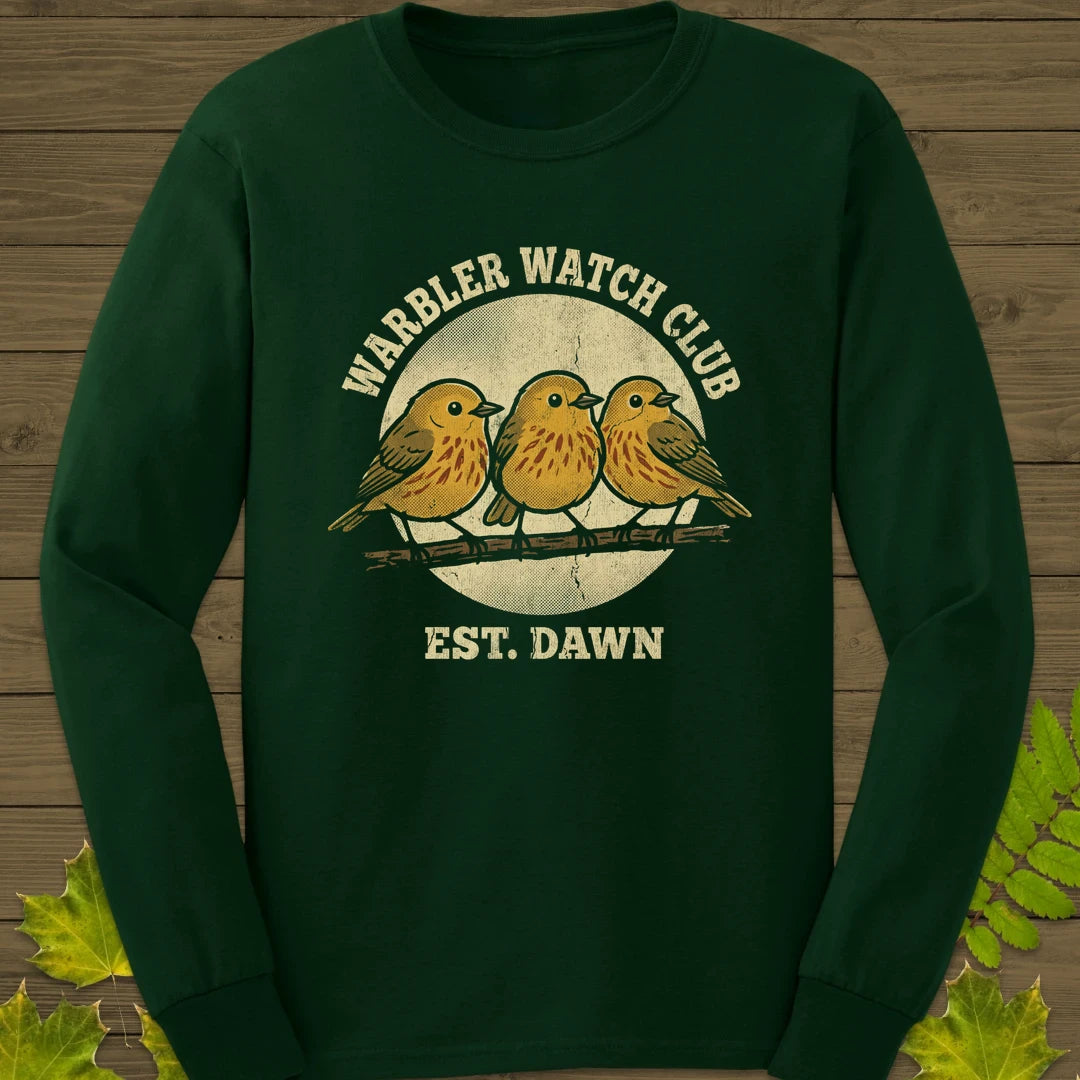 Warbler Watch Club Long Sleeve Forest Green
