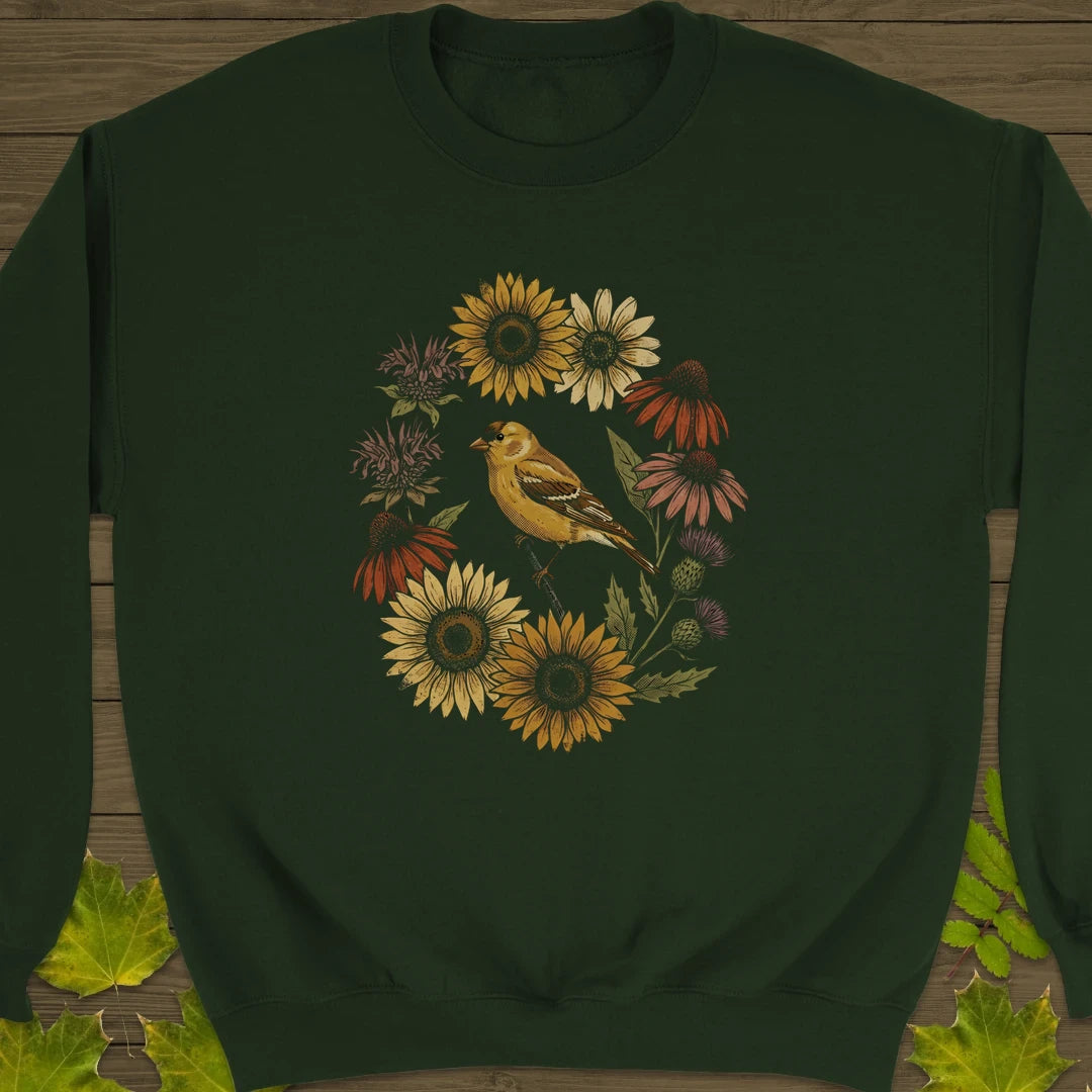 Gold In Bloom Sweatshirt Forest Green