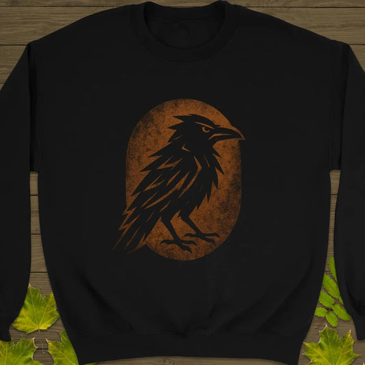Raven Silhouette Crewneck Sweatshirt Black
