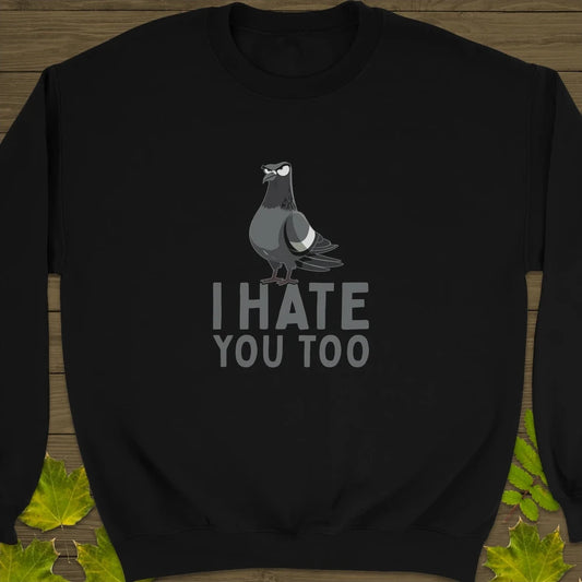 Pigeon With Attitude Crewneck Sweatshirt Black