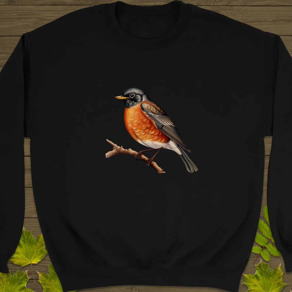Artistic American Robin Crewneck Sweatshirt Black