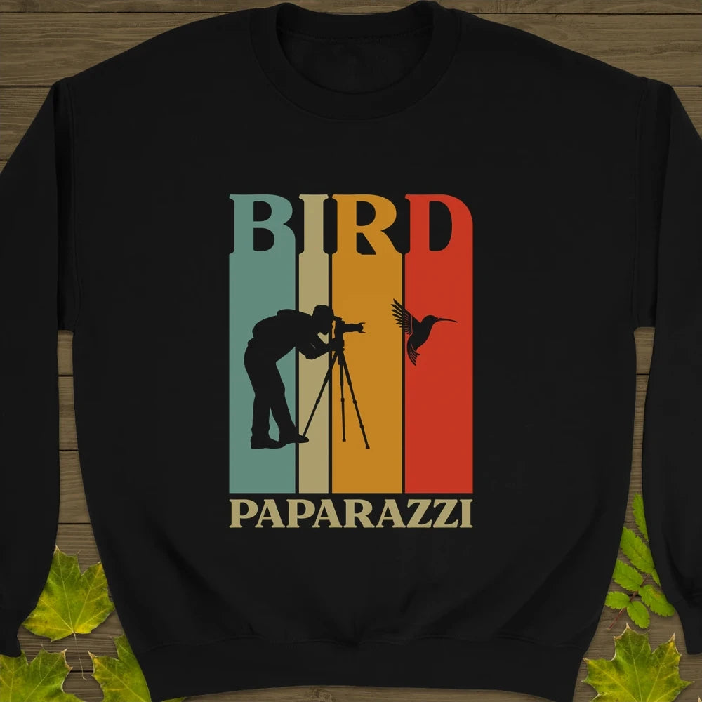 Bird Paparazzi Crewneck Sweatshirt Black