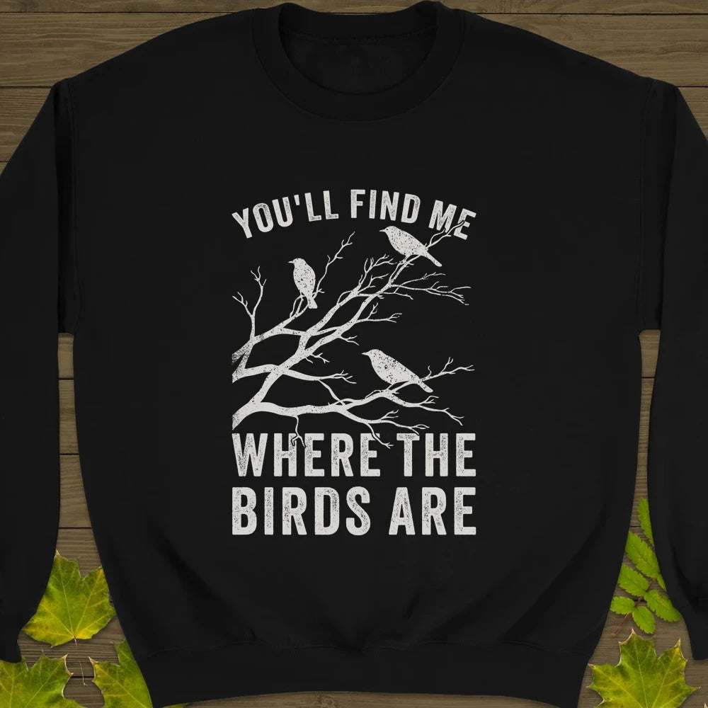 Where The Birds Are Crewneck Sweatshirt Black