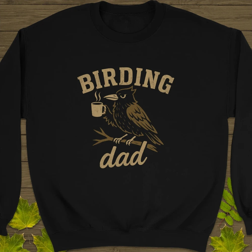 Birding Dad Crewneck Sweatshirt Black