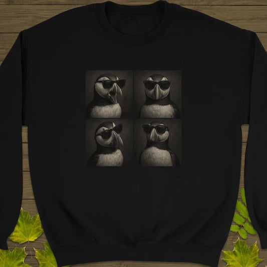 Photo Booth Puffin Crewneck Sweatshirt Black