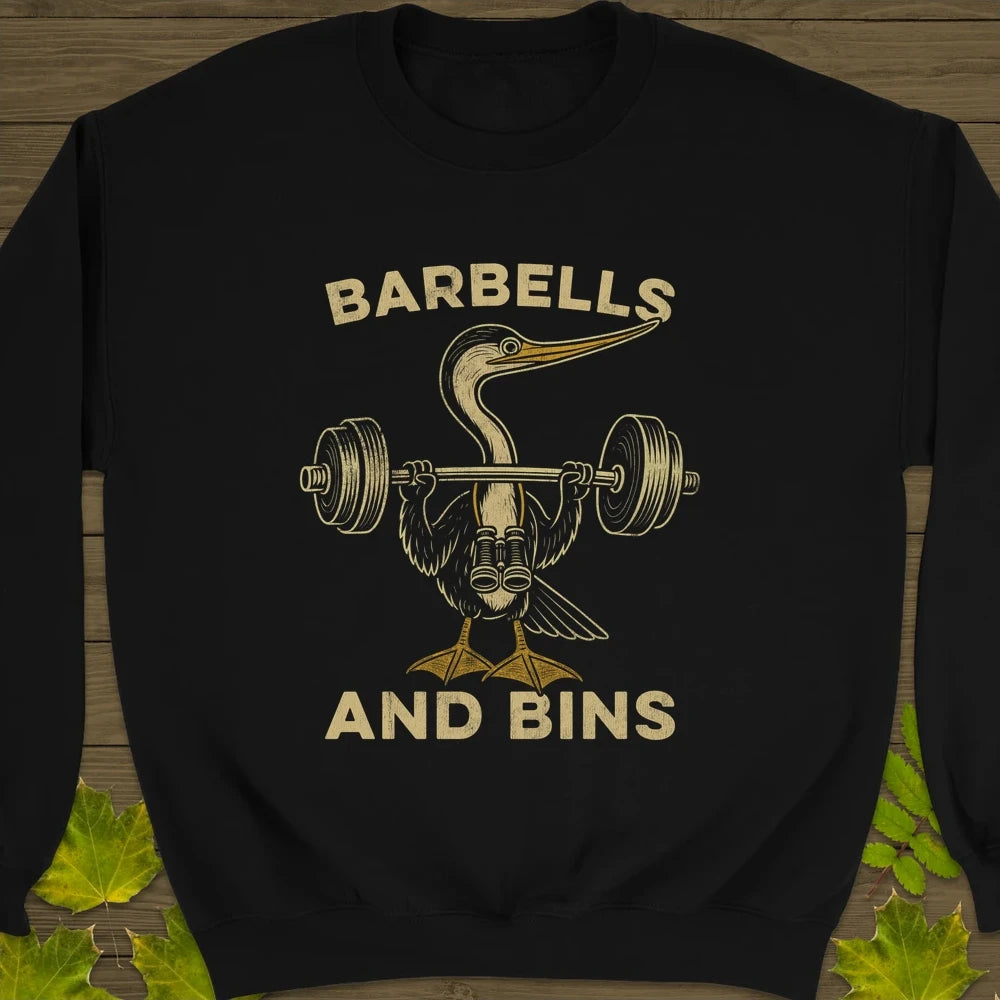 Barbells and Bins Crewneck Sweatshirt Black