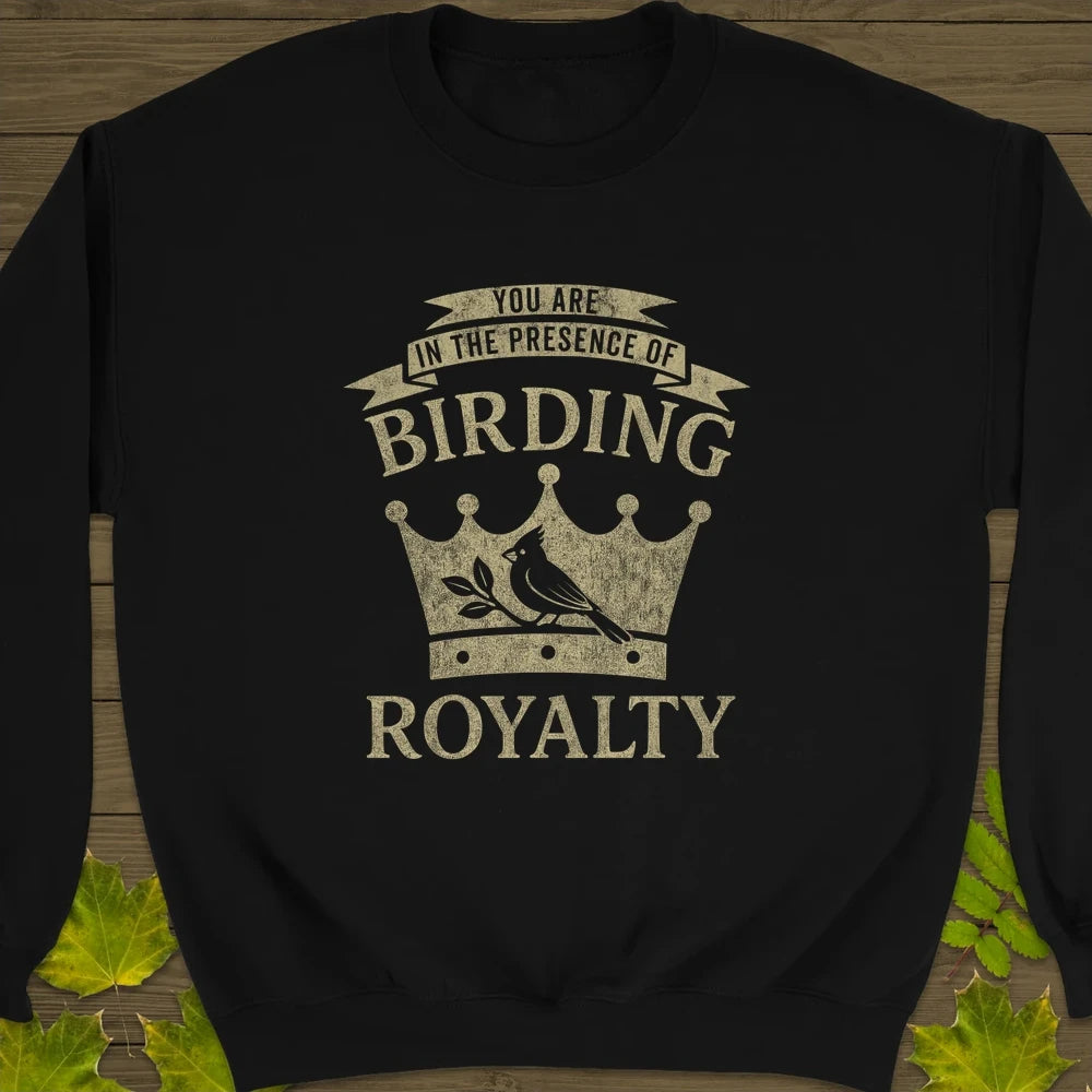 Birding Royalty Crewneck Sweatshirt Black