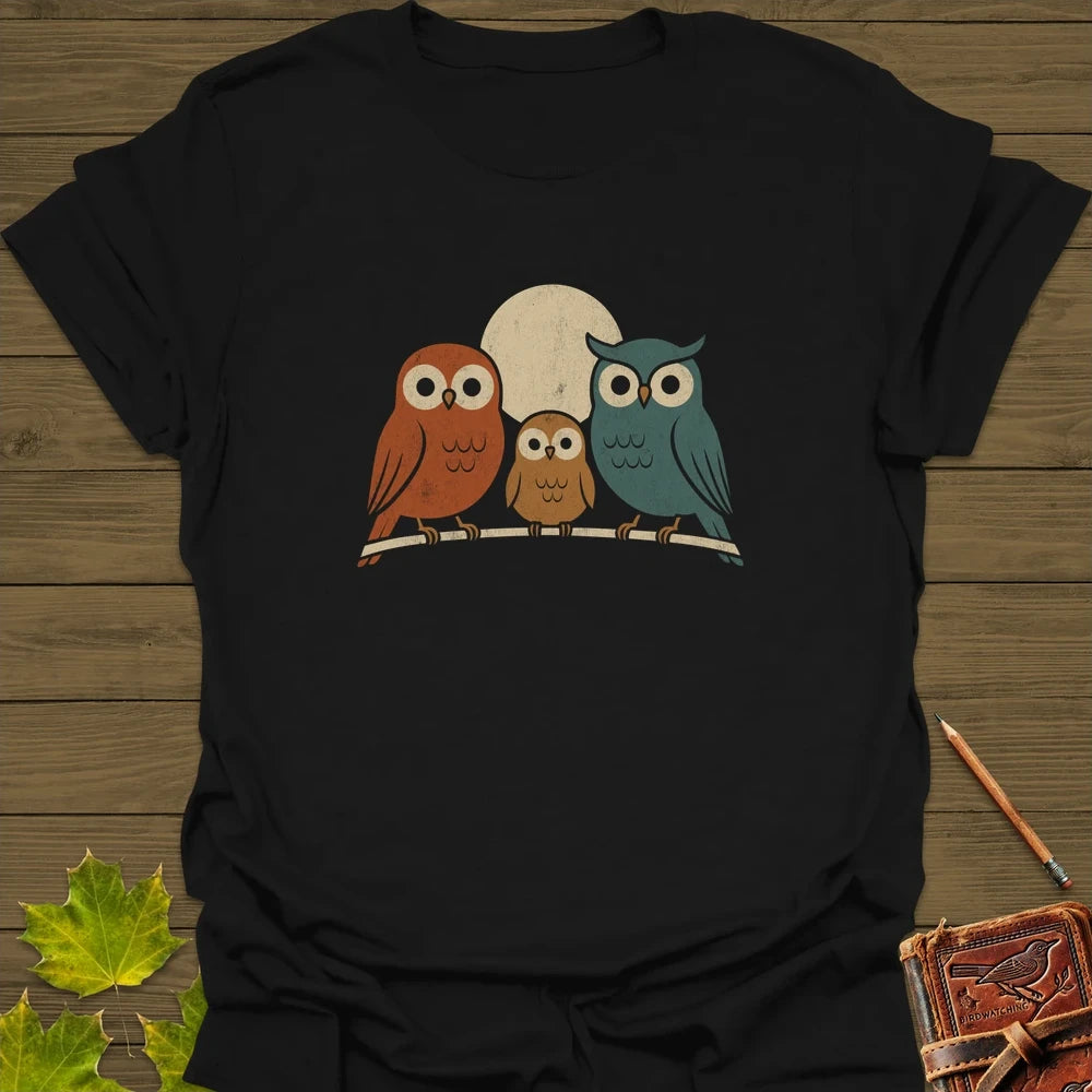 Moonlight Owls T-Shirt Black
