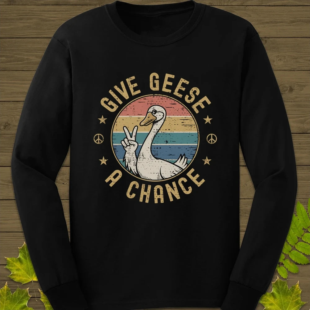 Give Geese A Chance Long Sleeve Black